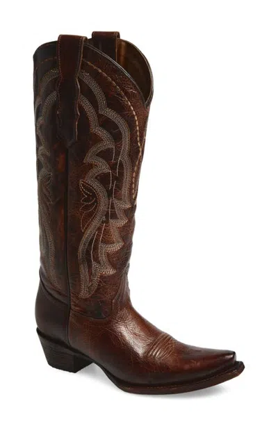Circle G Contrast Embroidery Tall Western Boot In Shedron