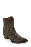 Circle G Embroidered Western Ankle Boot In Multi