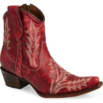 Circle G Embroidered Western Boot In Red