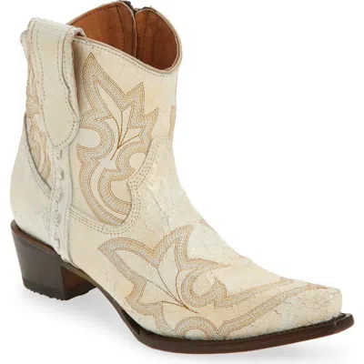 Circle G Embroidered Western Bootie In Pearl