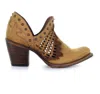 Circle G Women's Cut Out And Studs Ankle Booties In Yellow