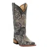 Circle G Women's Diamond Embroidered Western Boots In Distressed Black