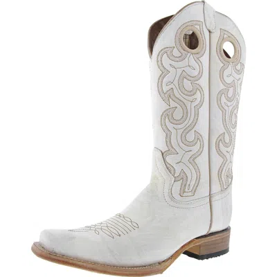 Circle G Womens Embroidered Leather Cowboy, Western Boots In Multi