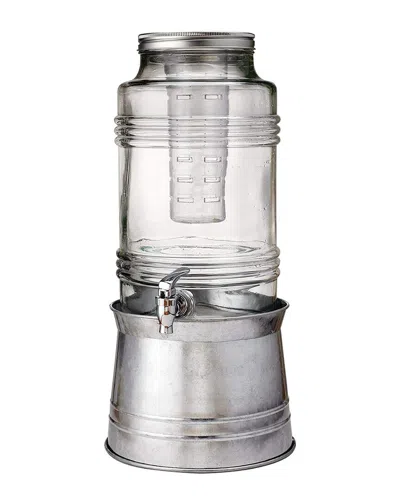 CIRCLEWARE JAY IMPORT COMPANY BREEZE 2.4 GALLON BEVERAGE DISPENSER WITH ICE INSERT, FRUIT INFUSER & GALVANIZED 