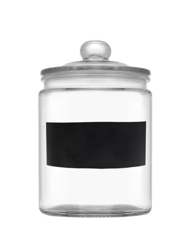 Circleware Chalk It Up Glass Canister With Chalkboard Panel 1.1 Gallon In Clear