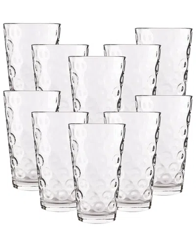 Circleware Double Circle Set Of 10 Glass Coolers - 15.75oz In Transparent