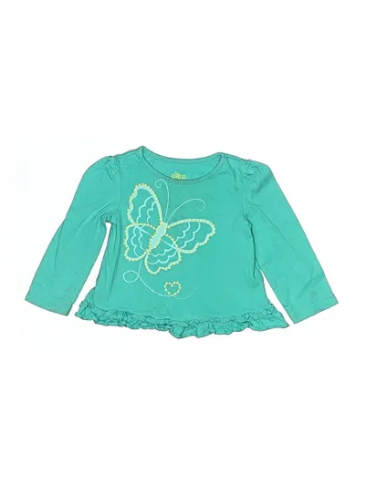 Pre-owned Circo Babies' Long Sleeve Top Teal Keyhole Neckline Tops