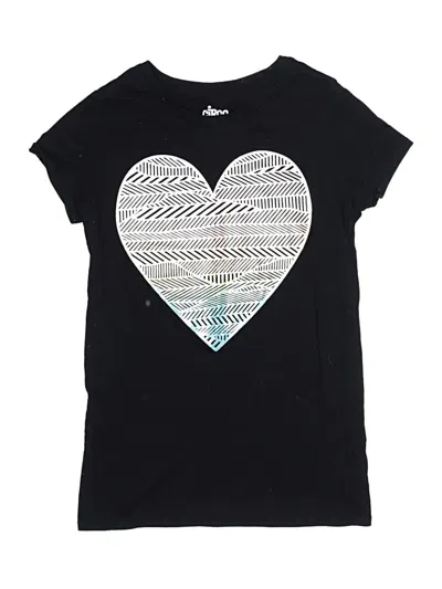 Pre-owned Circo Kids' Short Sleeve Top Black Hearts Pattern Sweetheart Neckline Tops