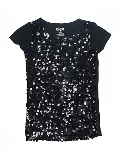 Pre-owned Circo Kids' Short Sleeve Top Black Stars Pattern Sweetheart Neckline Tops