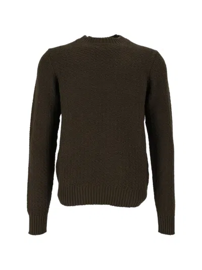 Circolo 1901 Basket-weave Crew-neck Sweater In Brown