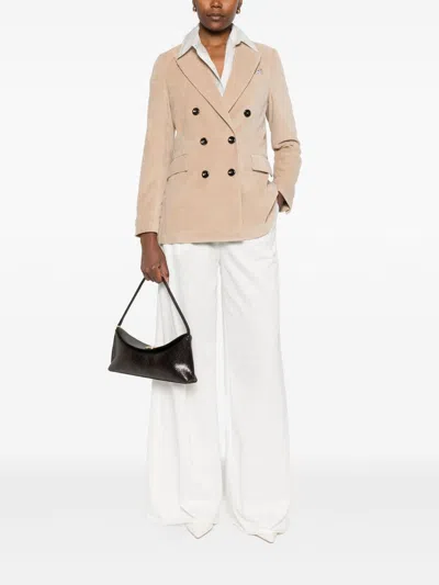 Circolo 1901 Cotton Double Breasted Jacket In Neutral