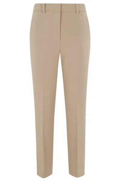 Circolo 1901 Beige Carrot Fleece Back-darts Cotton-blend Pants In Neutral