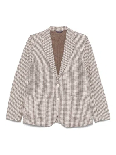 CIRCOLO 1901 BEIGE COTTON AND LINEN BLEND BLAZER