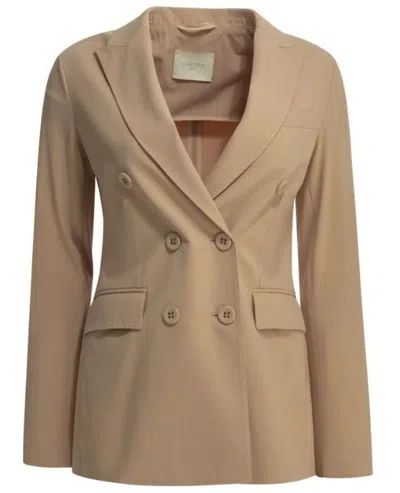 Circolo 1901 Pink Cotton Elastane Jacket In Brown