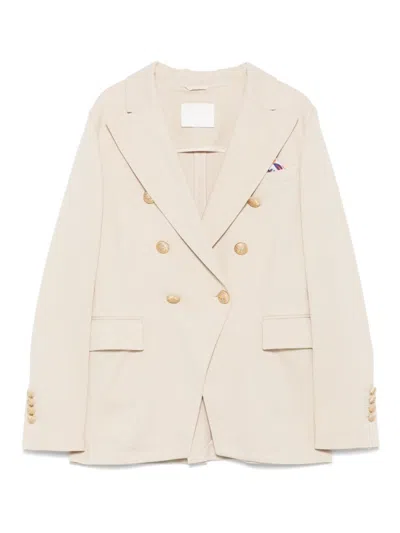 CIRCOLO 1901 BEIGE DOUBLE-BREASTED BLAZER