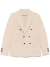 Circolo 1901 Cotton Double-breasted Jacket In Beige