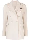 CIRCOLO 1901 BEIGE DOUBLE-BREASTED PEAKED BLAZER FOR WOMEN