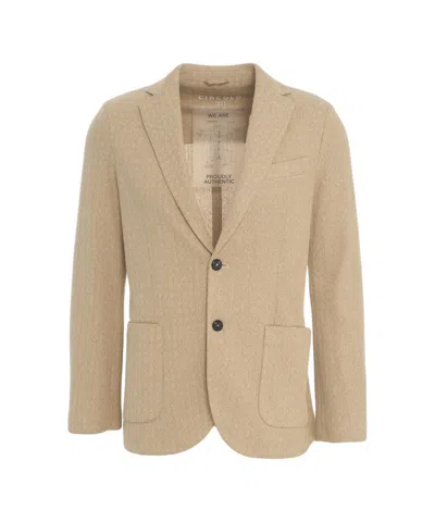 Circolo 1901 Beige Houndstooth Blazer With Tailored Fit And Practical Pockets In Neutrals