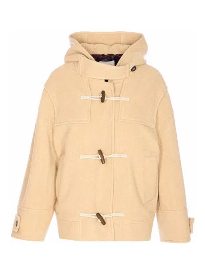 Circolo 1901 Beige Virgin Wool-cashmere Montgomery Coat In Brown