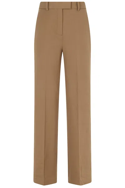 Circolo 1901 Beige Straight Leg Pants With Functional Pockets In Brown