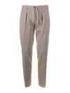 Circolo 1901 Piquet Pleated Drawstring Trousers In Beige