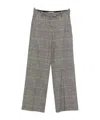 Circolo 1901 Check Pattern Wide Leg Cotton Trousers In Gray