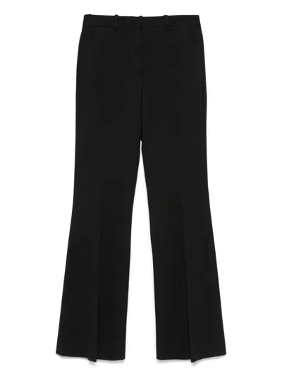 CIRCOLO 1901 BLACK COTTON BLEANDED TROUSERS