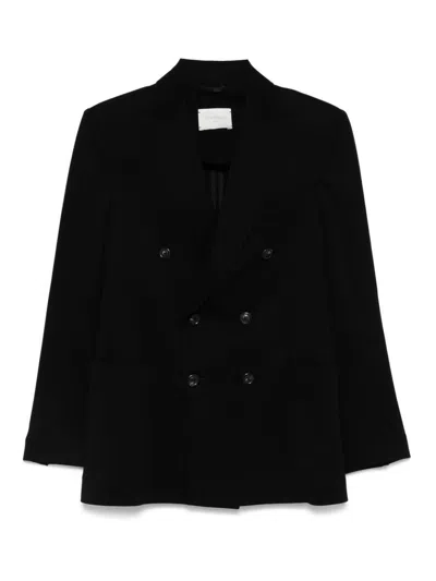 Circolo 1901 Black Cotton Blended Double Breasted Blazer
