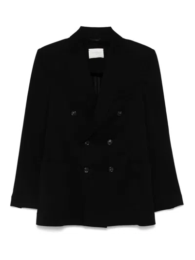 Circolo 1901 Blazer Doppiopetto In Misto Cotone Nero In Black