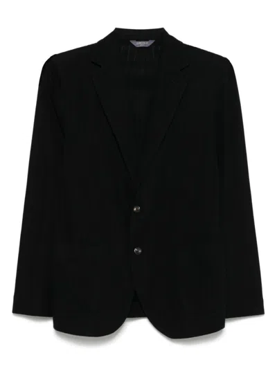 CIRCOLO 1901 BLACK COTTON SINGLE-BREASTED BLAZER