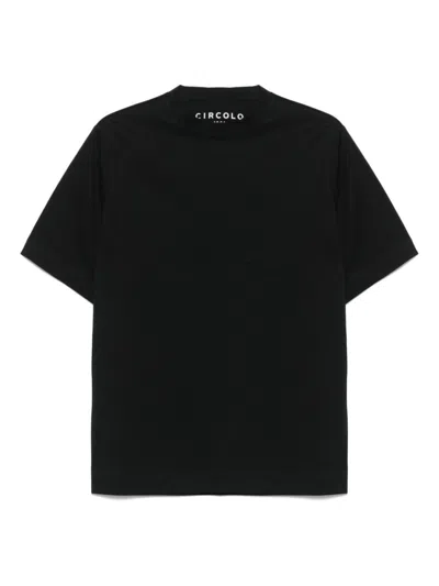 CIRCOLO 1901 BLACK CREWNECK COTTON T-SHIRT