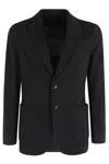 Circolo 1901 Cotton Blazer With Front Pockets And Notch Lapel In Black