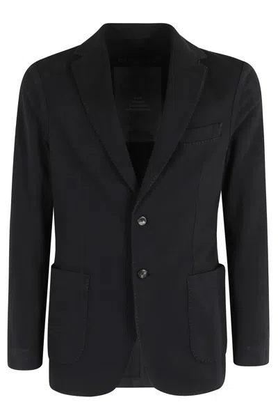 CIRCOLO 1901 CIRCOLO 1901 BLACK SINGLE-BREASTED OXFORD JACKET