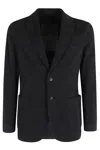 Circolo 1901 Cotton Blazer With Front Pockets And Notch Lapel In Black