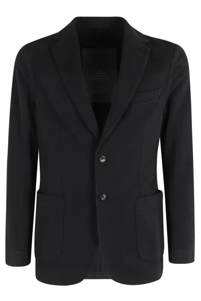 CIRCOLO 1901 BLACK SINGLE-BREASTED OXFORD JACKET