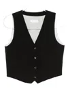 Circolo 1901 Black Sleeveless Knit Vest With V-neckline In Multi