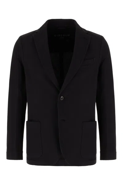 CIRCOLO 1901 BLACK STRETCH COTTON BLAZER