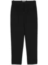 Circolo 1901 Textured Finish Carrot Fit Trousers In Black