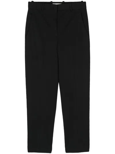 CIRCOLO 1901 BLACK TEXTURED TAPERED TROUSERS