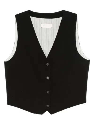 CIRCOLO 1901 BLACK V-NECK VEST