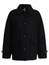 Circolo 1901 Black Wool Double-breasted Coat In Black