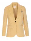 Circolo 1901 Notched Lapel Jacket With Multiple Pockets In Yellow