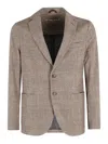 Circolo 1901 Check Patterned Blazer In Bark With Tailored Fit In Brown