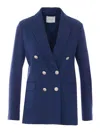 Circolo 1901 Blue Double Breasted Button Jacket In Blue