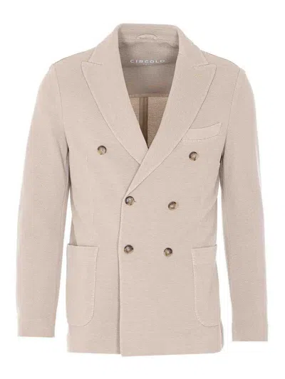 Circolo 1901 Candle Double Breasted Button Jacket In Neutral