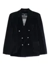 Circolo 1901 Double-breasted Twill Blazer In Blue