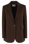 Circolo 1901 Single-breasted Brown Fleece Blazer In Brown