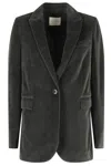 Circolo 1901 Velvet Single-breasted Blazer In Green