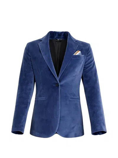 Circolo 1901 Blue Cotton Corduroy Button Fastening Jacket