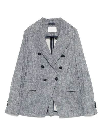 Circolo 1901 Blue Cotton Double-breasted Blazer